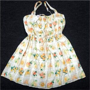 Abercrombie & Fitch Mini Dress Fruit Citrus Cottagecore Women Size Medium Yellow